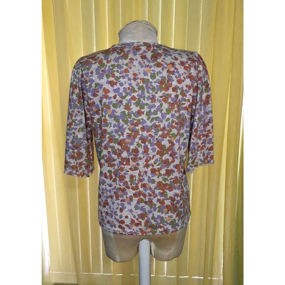 Democracy Top Floral Print Sz M Pullover - Picture 3 of 6
